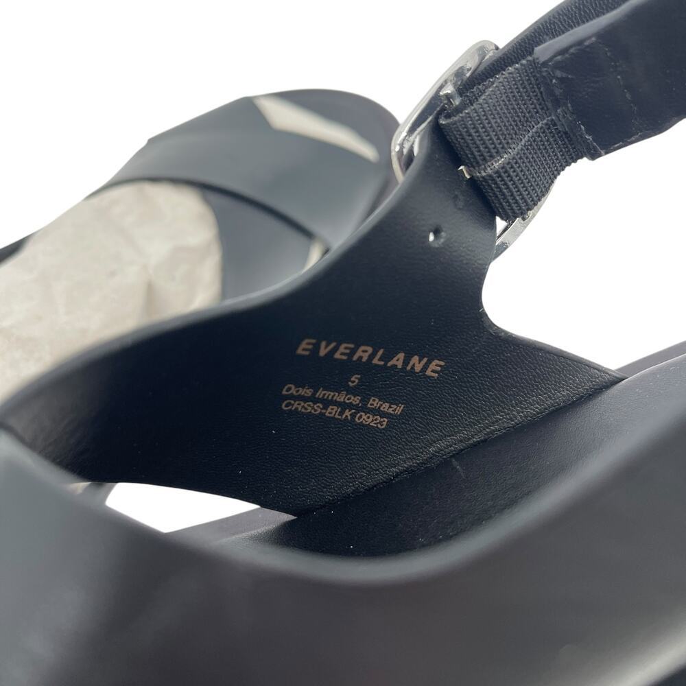 Everlane The City Crossover Sandal Black Leather Size 5 New without Box - Picture 7 of 12